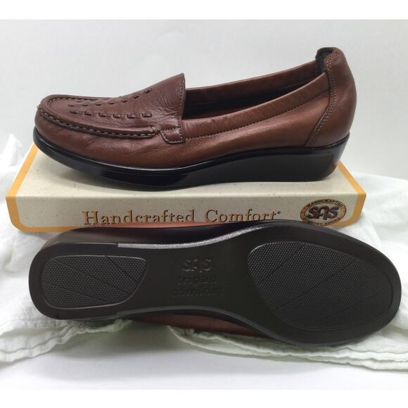 SAS Weave Loafer Chestnut Brown Womens 7.5 Comfort Shoe New - Picture 9 of 11